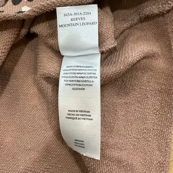 RAILS Reeves Sweatshirt SZ M Mountain Leopard Print Terry Sweater - Picture 8 of 10